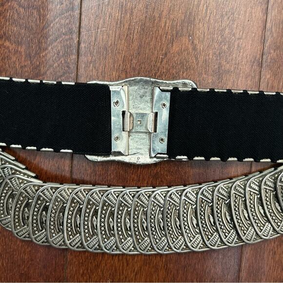 Vintage Silver and Rhinestone Embellished Stretchy Belt main image 6